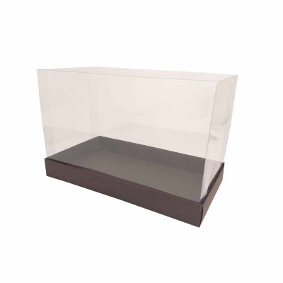 Caixa retangular bolo inglês - Marrom Marrocos - café