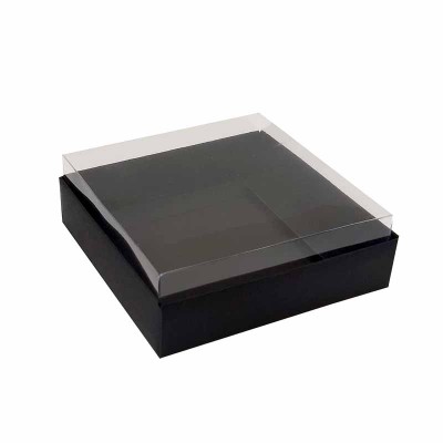 Caixa para 4 macarons deitados - 9x9x3 cm - Marrom Marrocos - café