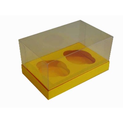 Caixa 2 Cupcakes - Amarelo