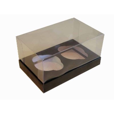 Caixa 2 Cupcakes - Preto fosco