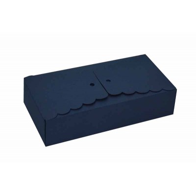 Caixa Babados - Azul escuro - 17x8x4 cm